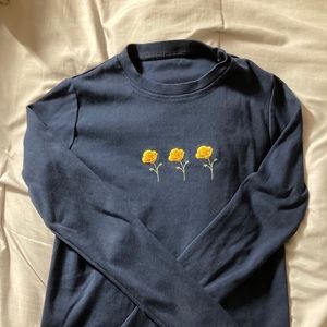 blue floral brandy melville shirt